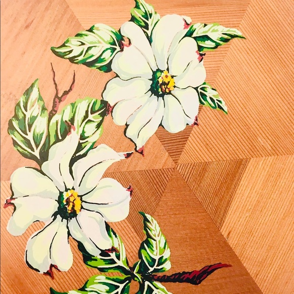 Midcentury handcrafted Dogwood plaque - Picture 4 of 7